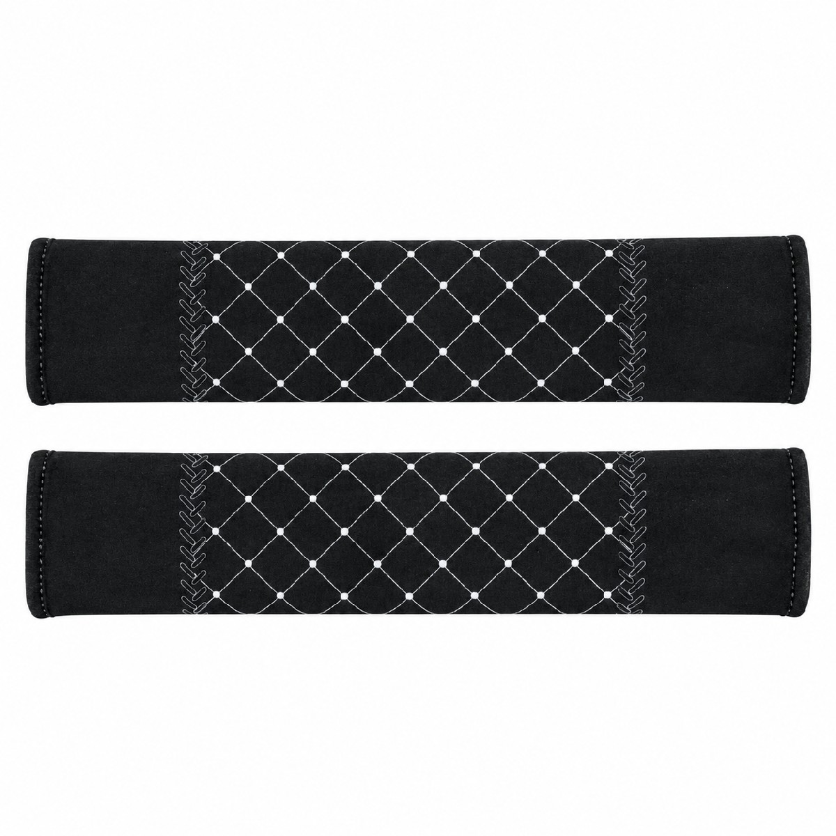 Stacked Quilted Black Strap Covers کاور کمربند خودرو طرح لوزان شیکدو مدل CK17 بسته 2 عددی - تصویر 1