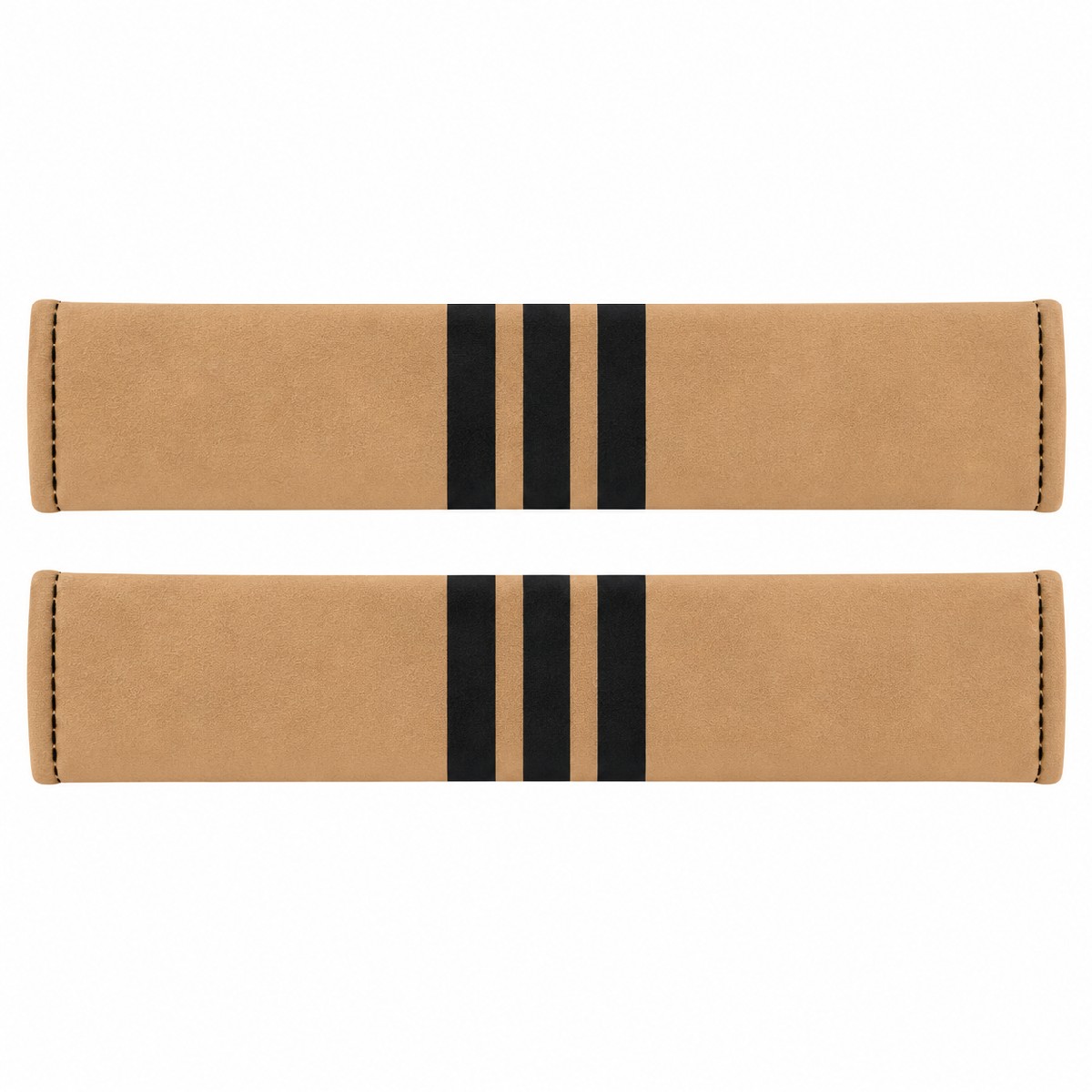 Tan Padded Bars with Triple Stripes کاور کمربند خودرو طرح تریلاین شیکدو مدل CK18 بسته 2 عددی - تصویر 1